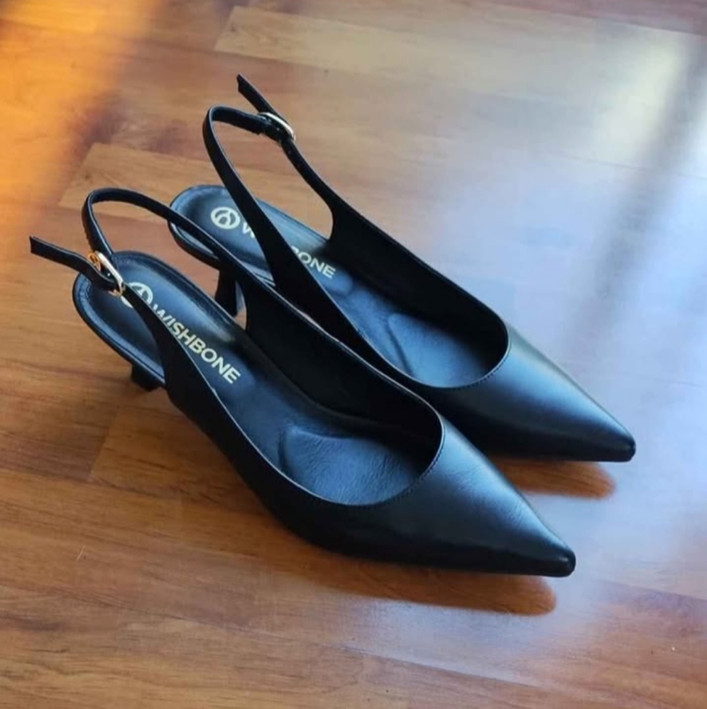 Women's Black Slingback Heels